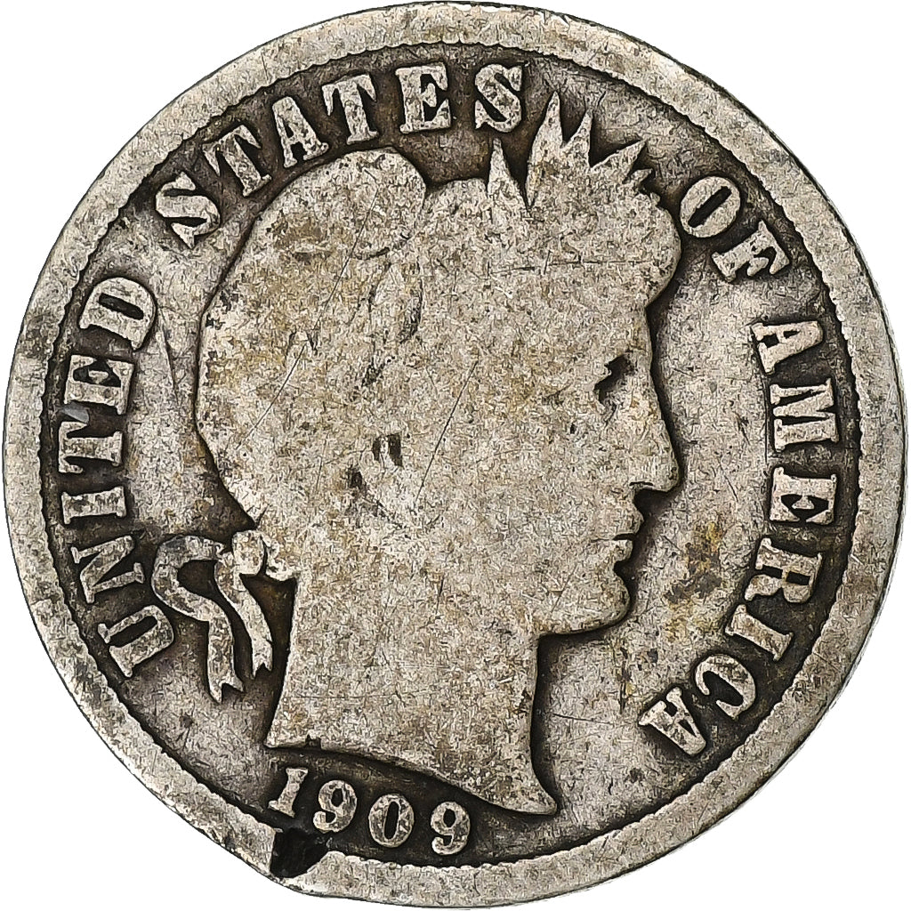 Estados Unidos da América, Dime, Barber Dime, 1909, Philadelphia, Prata