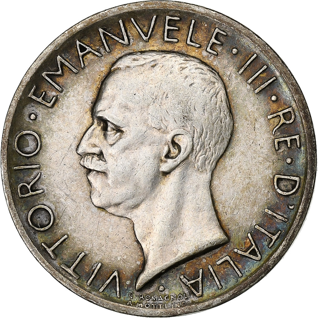 Italy, Vittorio Emanuele III, 5 Lire, 1927, Rome, Silver, AU(50-53), KM:67.2