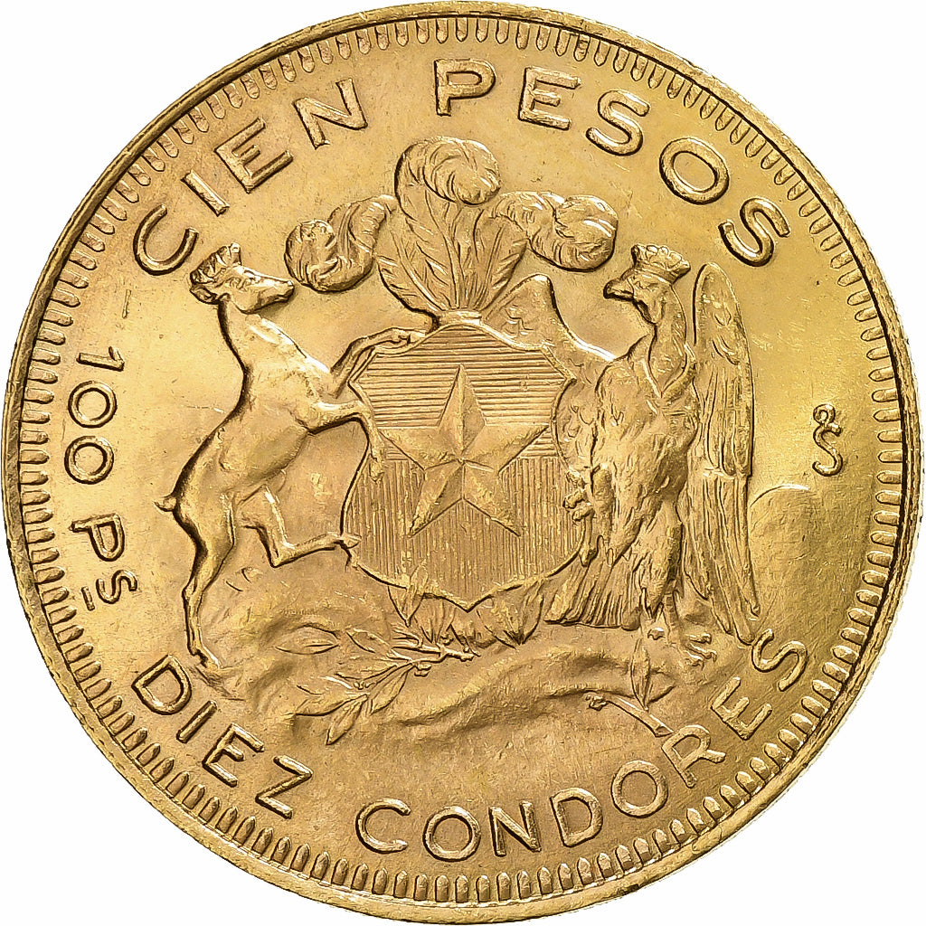 Chili, 100 Pesos, 1946, Santiago, Or, TTB, KM:175