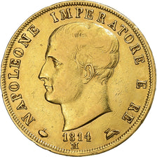 ITALIAN STATES, KINGDOM OF NAPOLEON, Napoleon I, 40 Lire, 1814, Milan, Gold