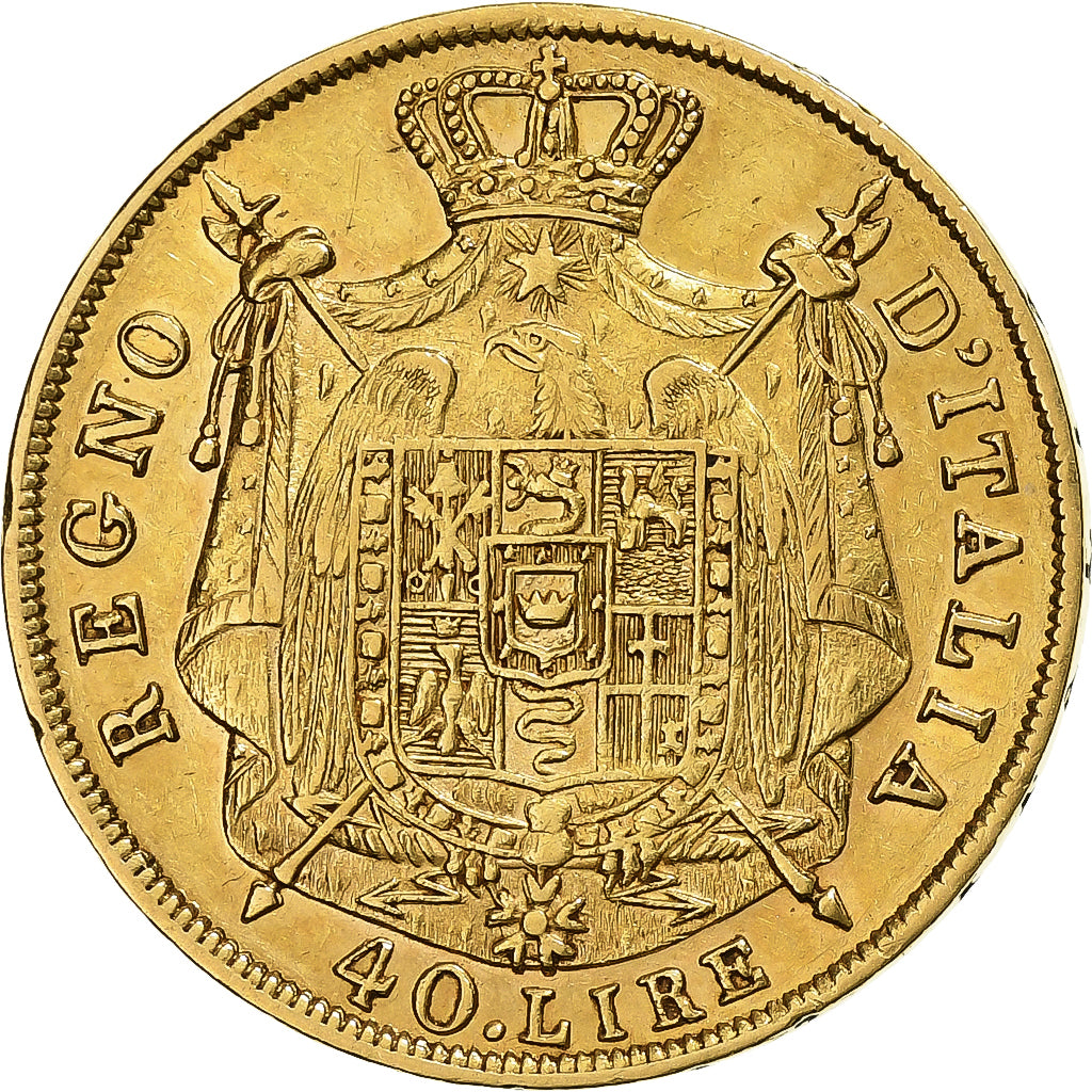 ITALIAN STATES, KINGDOM OF NAPOLEON, Napoleon I, 40 Lire, 1814, Milan, Gold