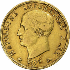 STATI ITALIANI, KINGDOM OF NAPOLEON, Napoleon I, 40 Lire, 1809, Milan, Oro, BB