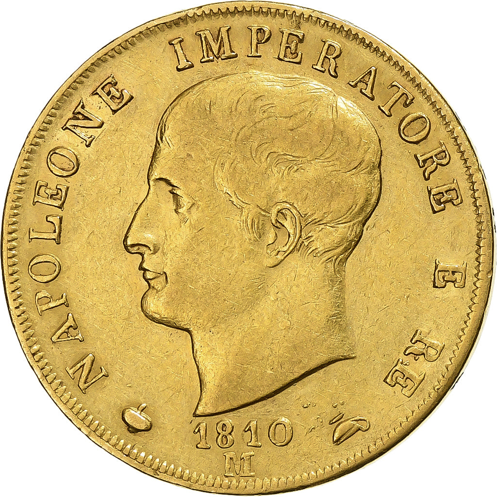 ITALIAN STATES, KINGDOM OF NAPOLEON, Napoleon I, 40 Lire, 1810, Milan, Gold