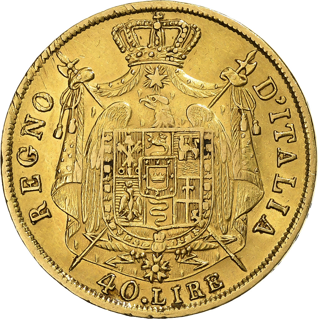 ITALIAN STATES, KINGDOM OF NAPOLEON, Napoleon I, 40 Lire, 1810, Milan, Gold