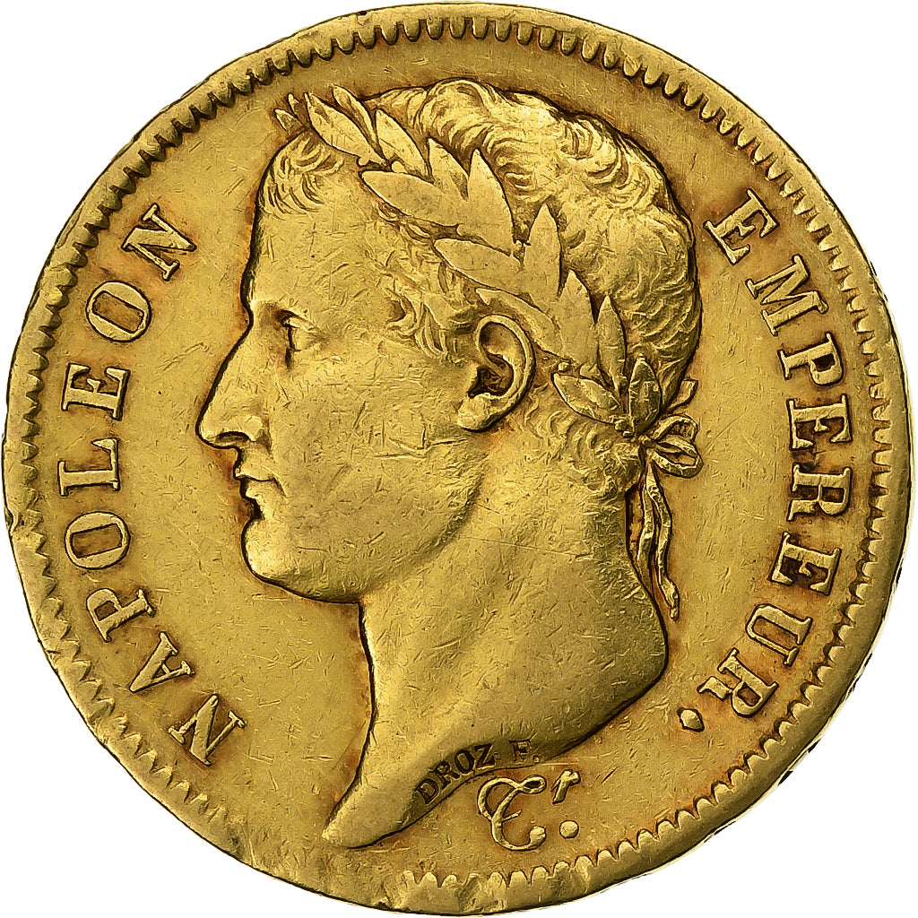 França, 40 Francs, Napoléon I, 1811, Paris, Dourado, EF(40-45), KM:696.1