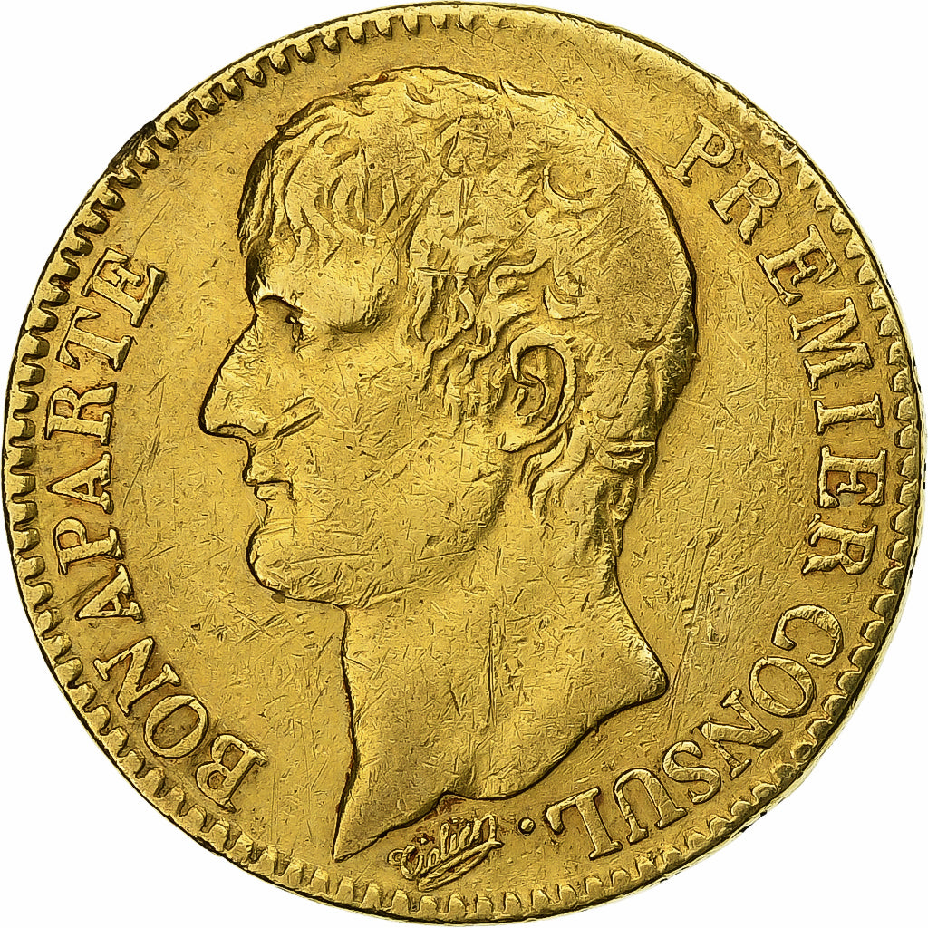Francja, 40 Francs, Napoléon I, An 12 (1804), Paris, Złoto, EF(40-45), KM:652