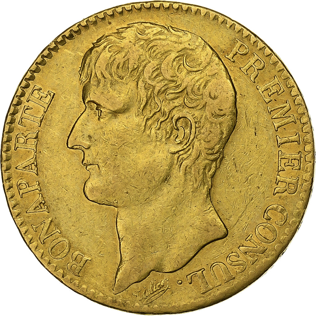 Francja, 40 Francs, Napoléon I, An 12 (1804), Paris, Złoto, EF(40-45), KM:652