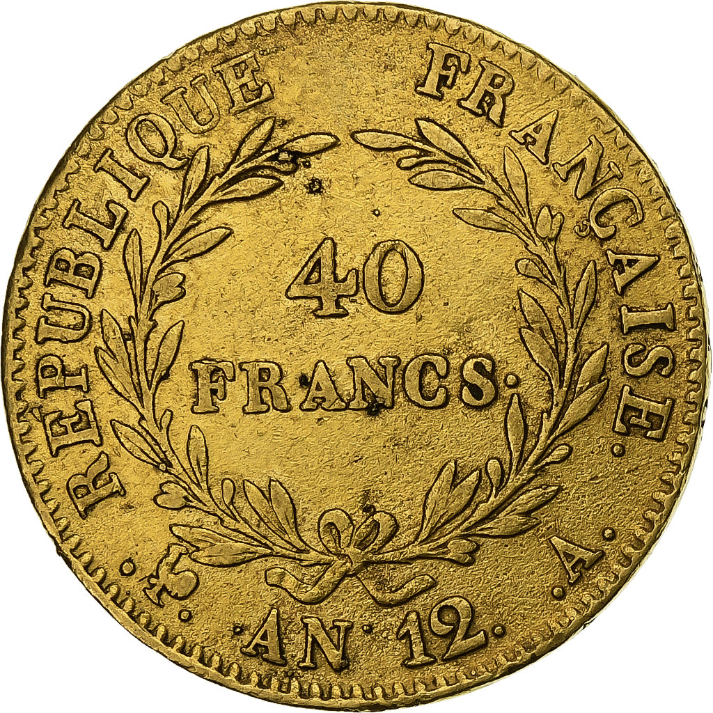 France, 40 Francs, Napoléon I, An 12 (1804), Paris, Or, TTB, KM:652