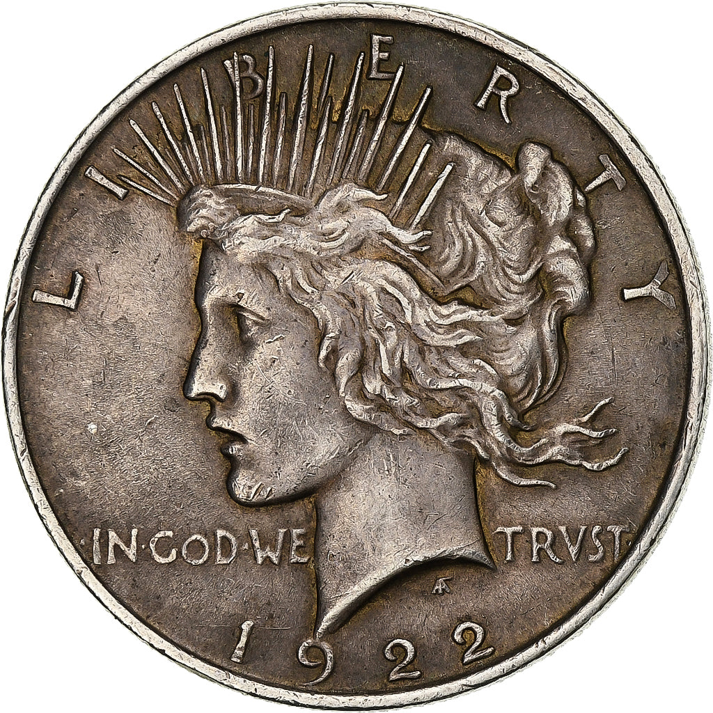 United States, Dollar, Peace Dollar, 1922, Philadelphia, Silver, EF(40-45)