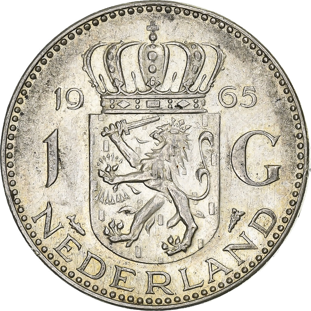 Holandia, Juliana, Gulden, 1965, Utrecht, Srebro, VF(30-35), KM:184