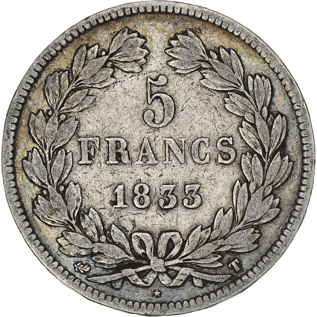 France, 5 Francs, Louis-Philippe, 1833, Nantes, Argent, TB, KM:749.12