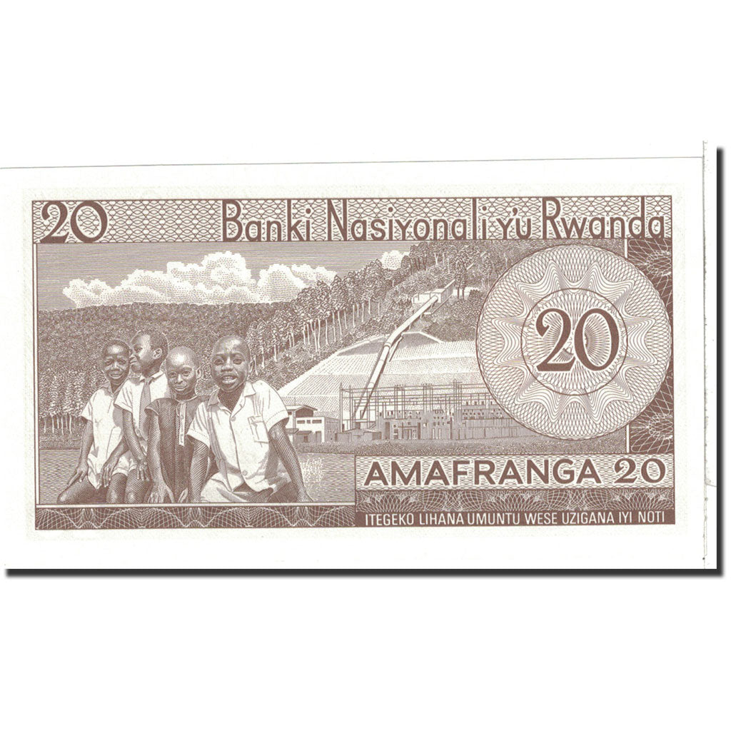 Banknote, Rwanda, 20 Francs, 1976, 1976-01-01, KM:6e, UNC(65-70)