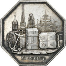 France, Token, Comptoir d'Escompte de Rouen, 1854, Silver, Hamel, AU(55-58)