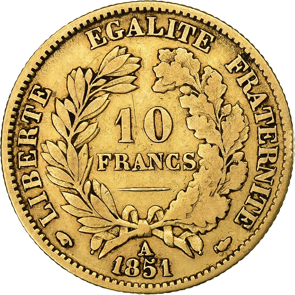 France, 10 Francs, Cérès, 1851, Paris, Or, TB+, KM:770
