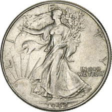 USA, Half Dollar, Walking Liberty Half Dollar, 1942, Philadelphia, Srebro