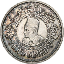 Maroko, Mohammed V, 500 Francs, 1956, Paris, Srebro, EF(40-45), KM:54