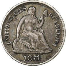 United States, Half Dime, Seated Liberty Half Dime, 1871, Philadelphia, Silver