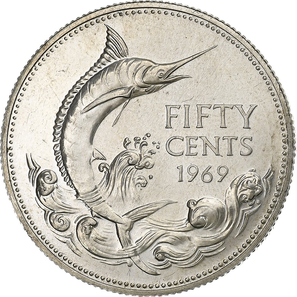 Bahamas, Elizabeth II, 50 Cents, 1969, Silver, MS(60-62), KM:7