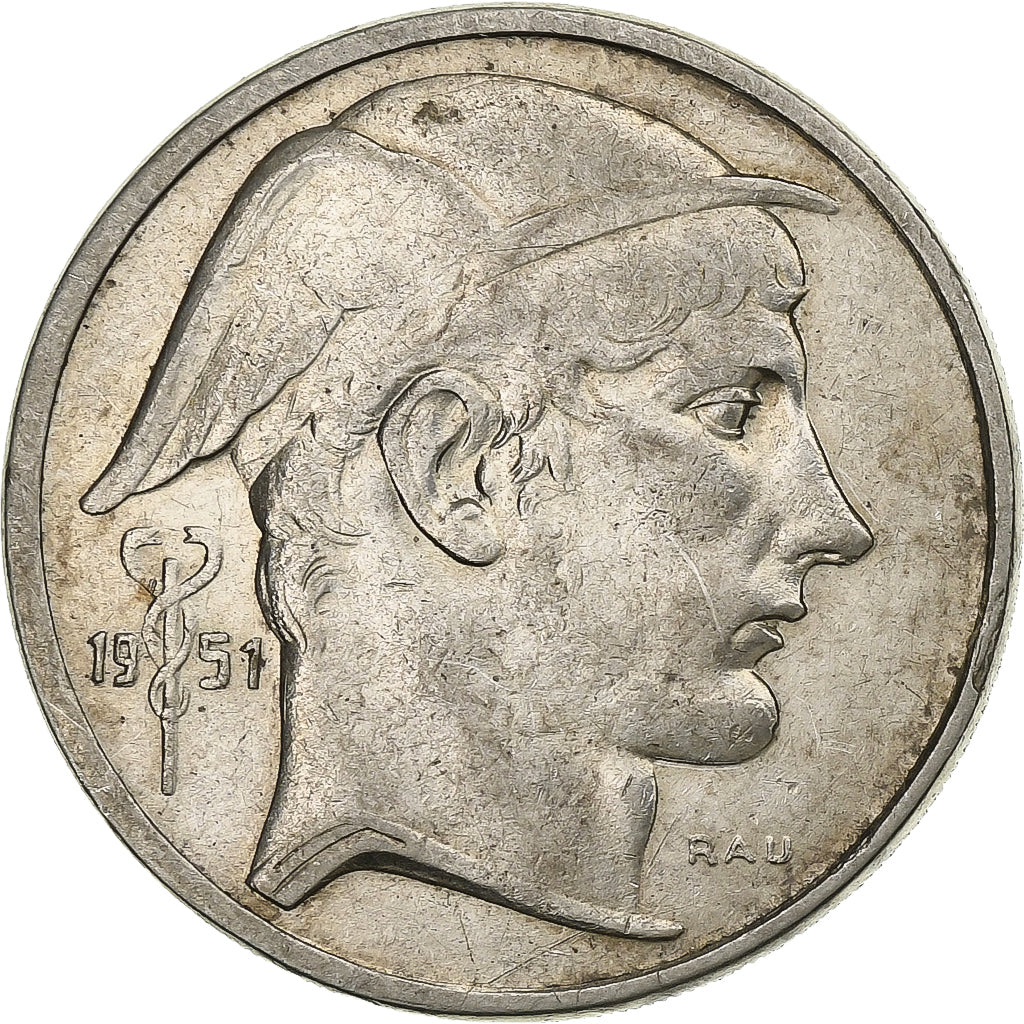 Belgium, 50 Francs, 50 Frank, 1951, Silver, EF(40-45), KM:137