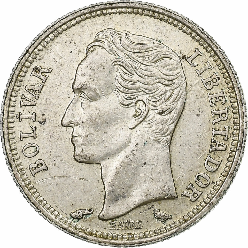 Venezuela, 50 Centimos, 1960, Paris, Zilver, ZF+, KM:36a