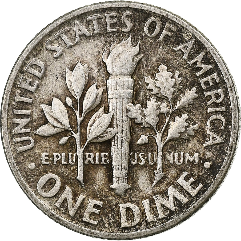 Verenigde Staten, Dime, Roosevelt Dime, 1954, Philadelphia, Zilver, ZF, KM:195