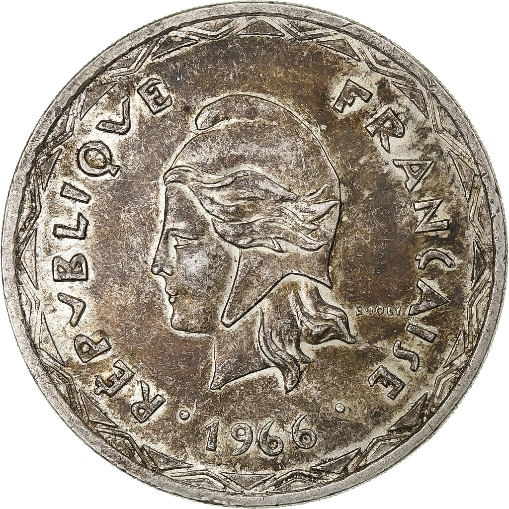 New Hebrides, 100 Francs, 1966, Paris, Silver, EF(40-45), KM:1