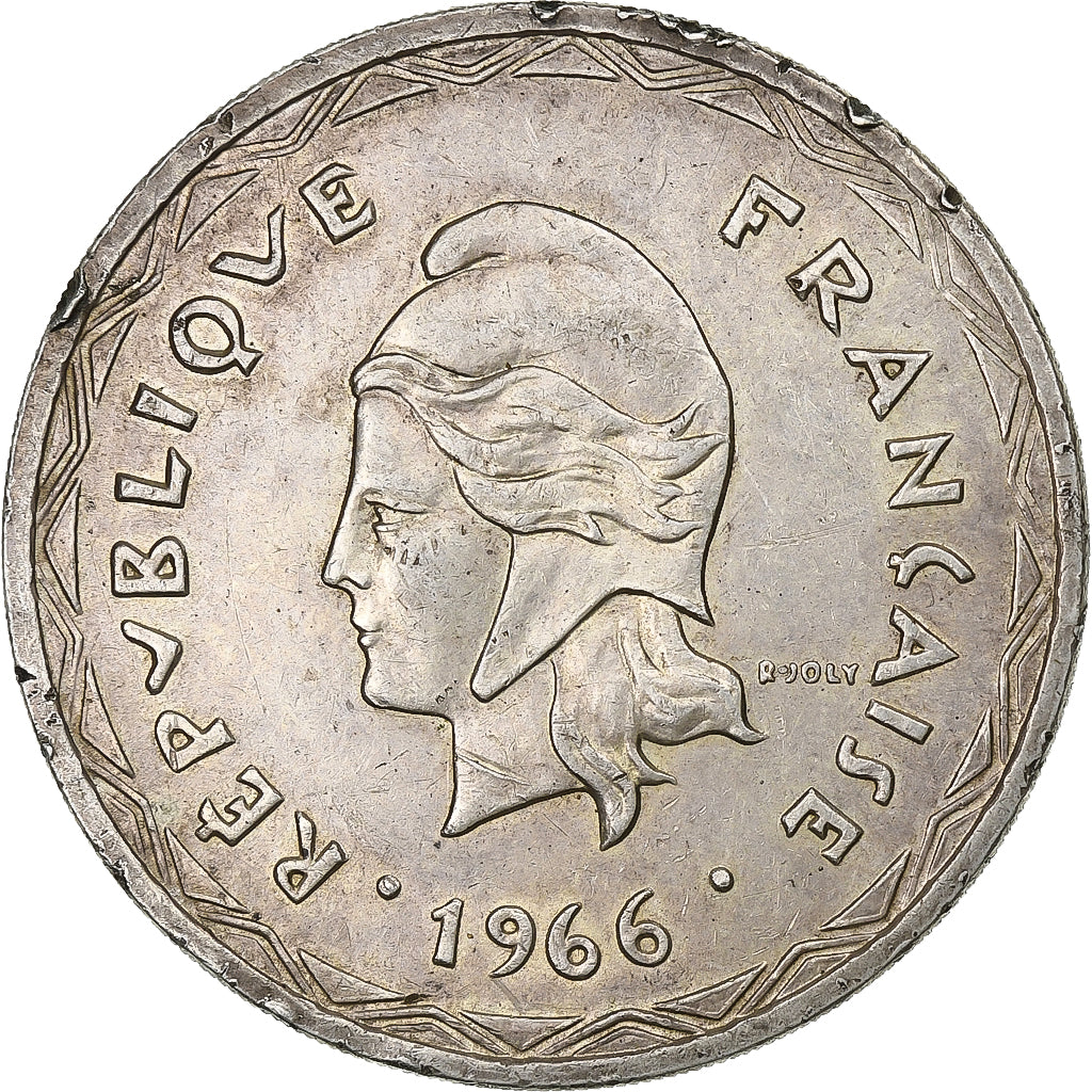 Nuove Ebridi, 100 Francs, 1966, Paris, Argento, BB, KM:1