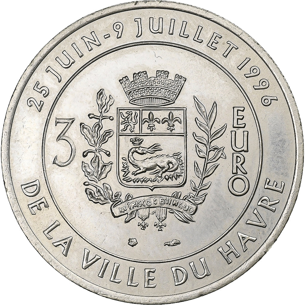 France, 3 Euro du Havre, 1996, Paris, Cupronickel, EF(40-45)
