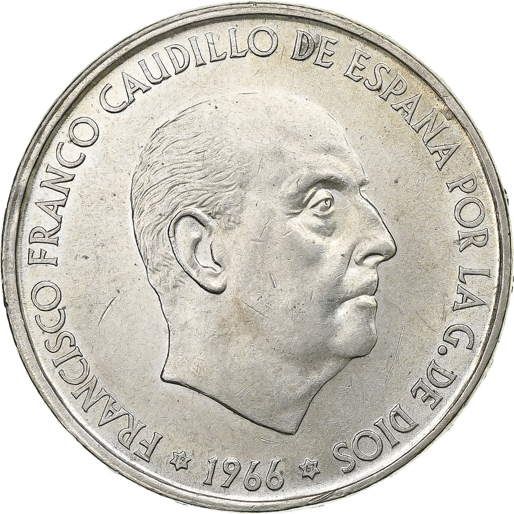 Spain, Caudillo and regent, 100 Pesetas, 1966 (67), Madrid, Silver, EF(40-45)