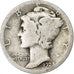 États-Unis, Dime, Mercury Dime, 1923, Philadelphie, Argent, TB+, KM:140