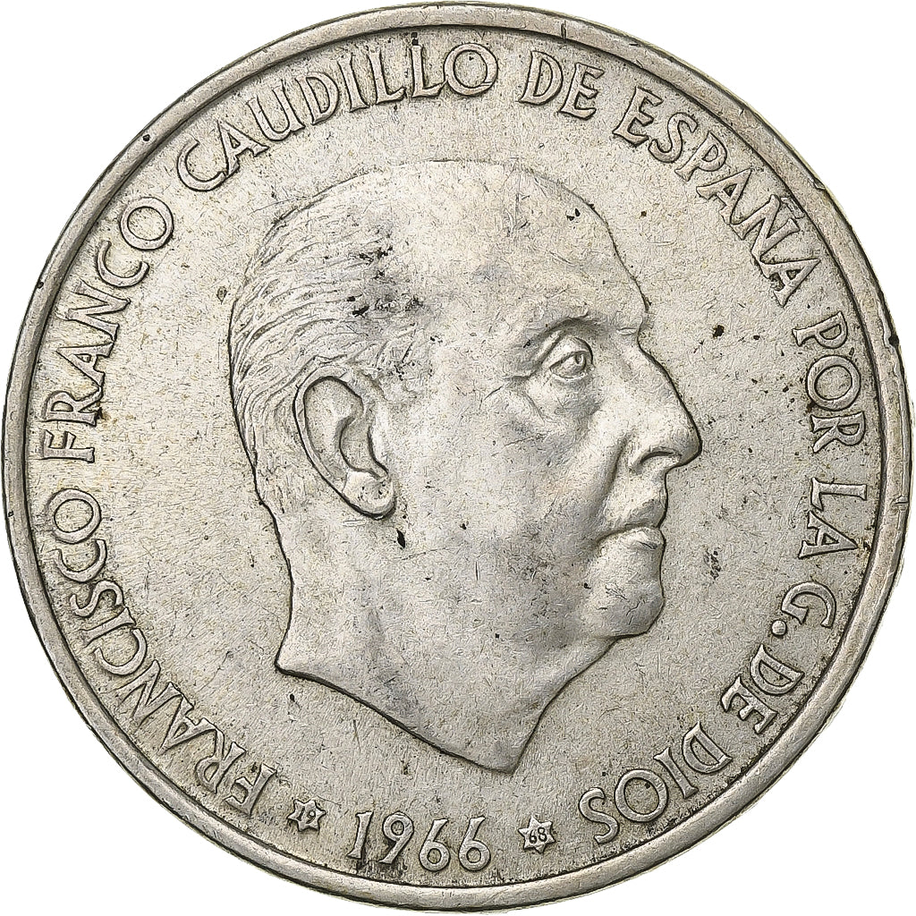 Spain, Caudillo and regent, 100 Pesetas, 1966 (68), Madrid, Silver, EF(40-45)