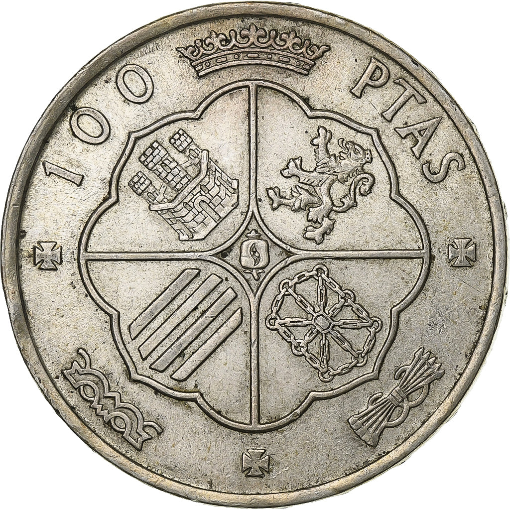 Spain, Caudillo and regent, 100 Pesetas, 1966 (68), Madrid, Silver, EF(40-45)