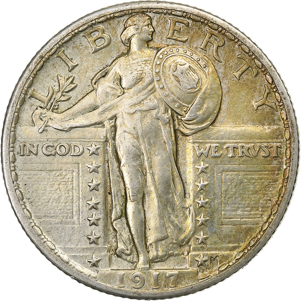 United States, Quarter, Standing Liberty Quarter, 1917, Philadelphia, Silver