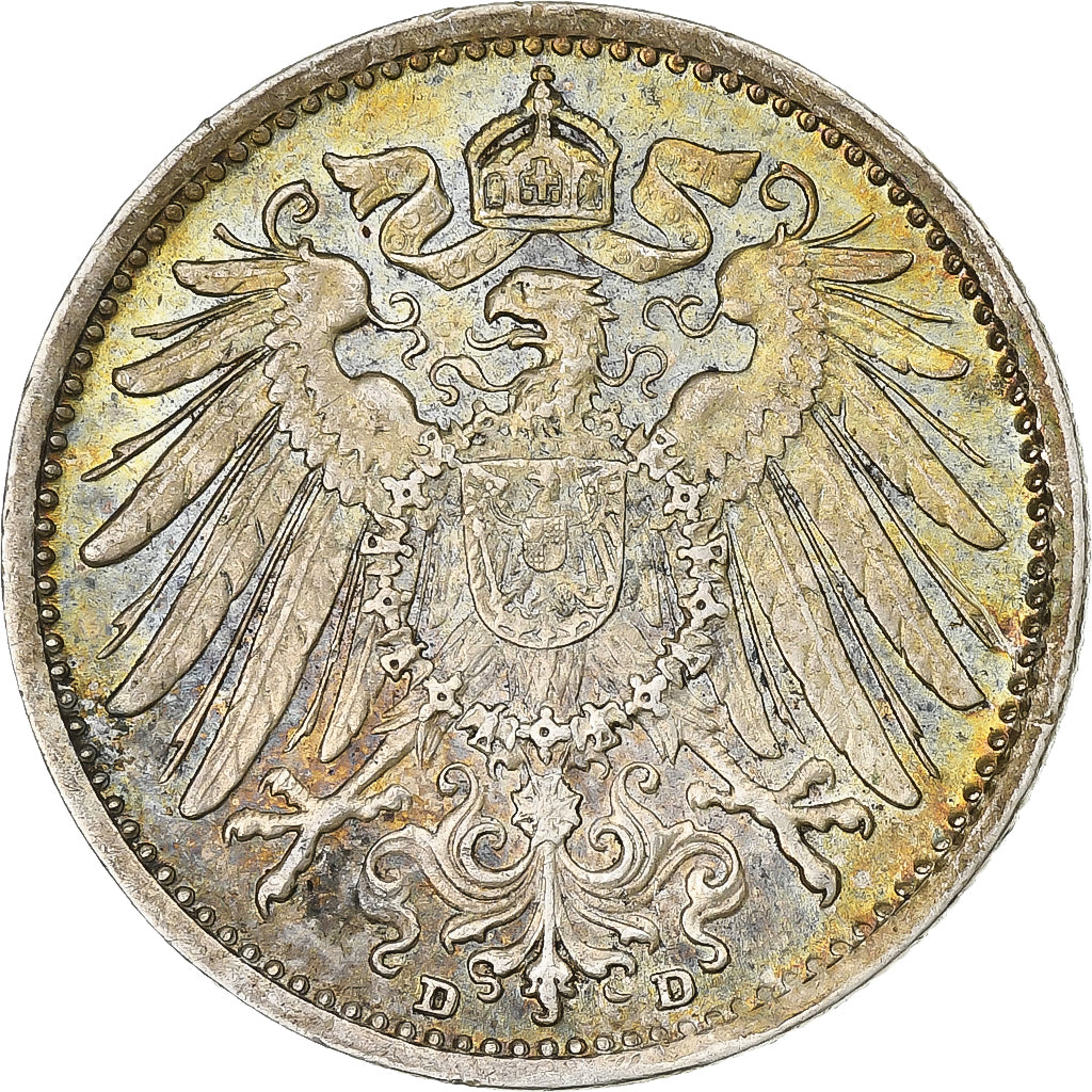 GERMANIA - IMPERO, Wilhelm II, Mark, 1914, Munich, Argento, SPL-, KM:14