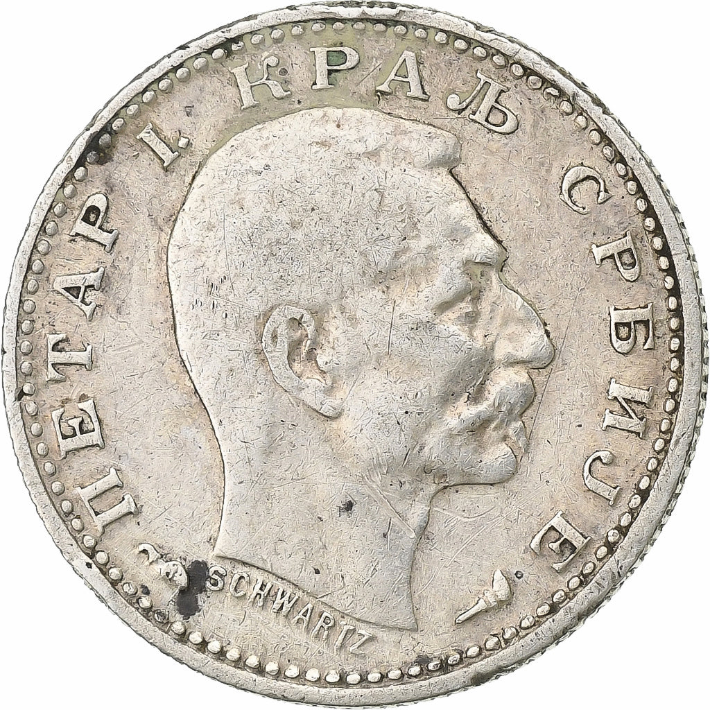 Serbia, Peter I, 50 Para, 1915, Paris, Silver, EF(40-45), KM:24.5