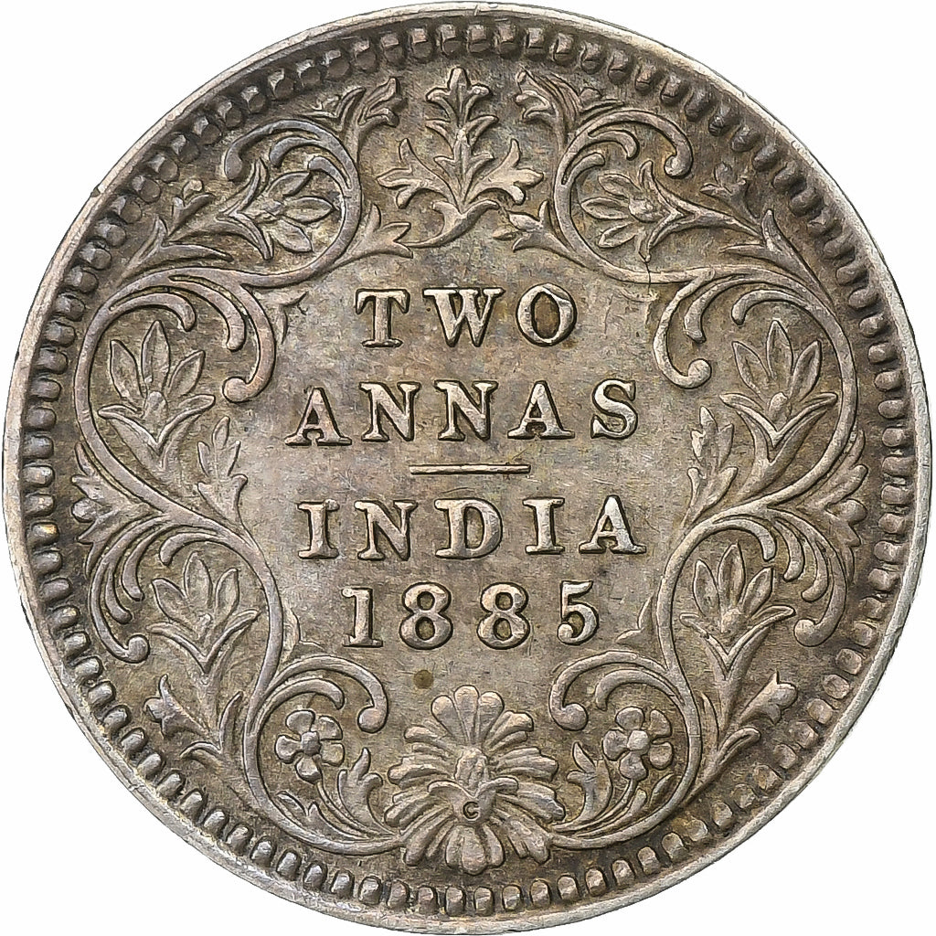 INDIA-BRITISH, Victoria, 2 Annas, 1885, Calcutta, Silber, VZ+, KM:488