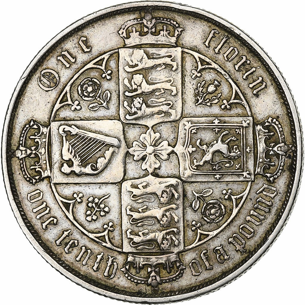 Great Britain, Victoria, Florin, Two Shillings, 1853, Silver, EF(40-45)