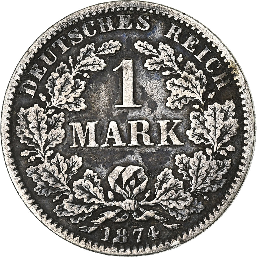 GERMANIA - IMPERO, Wilhelm I, Mark, 1874, Berlin, Argento, MB+, KM:7