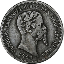Italiaanse staten, SARDINIA, Vittorio Emanuele II, 50 Centesimi, 1860, Torino