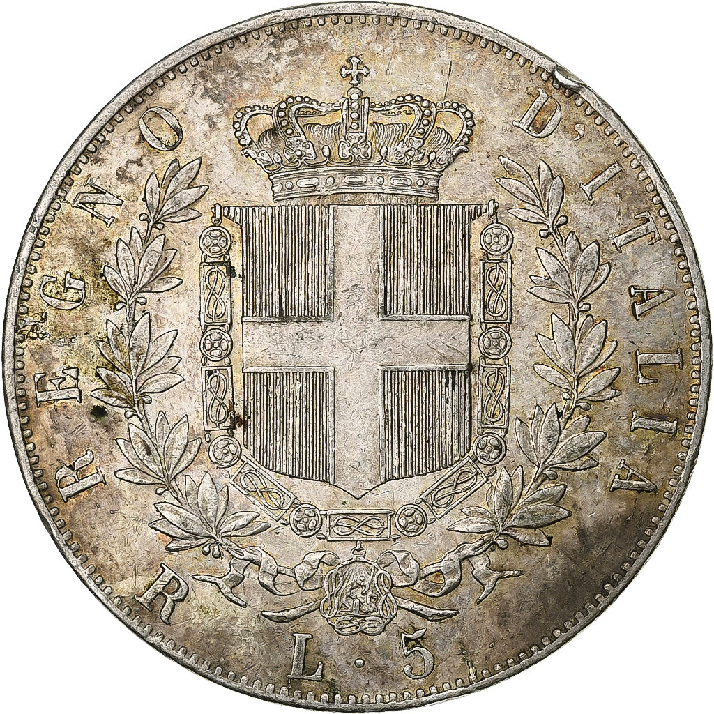 Italy, Vittorio Emanuele II, 5 Lire, 1878, Rome, Silver, EF(40-45), KM:8.4