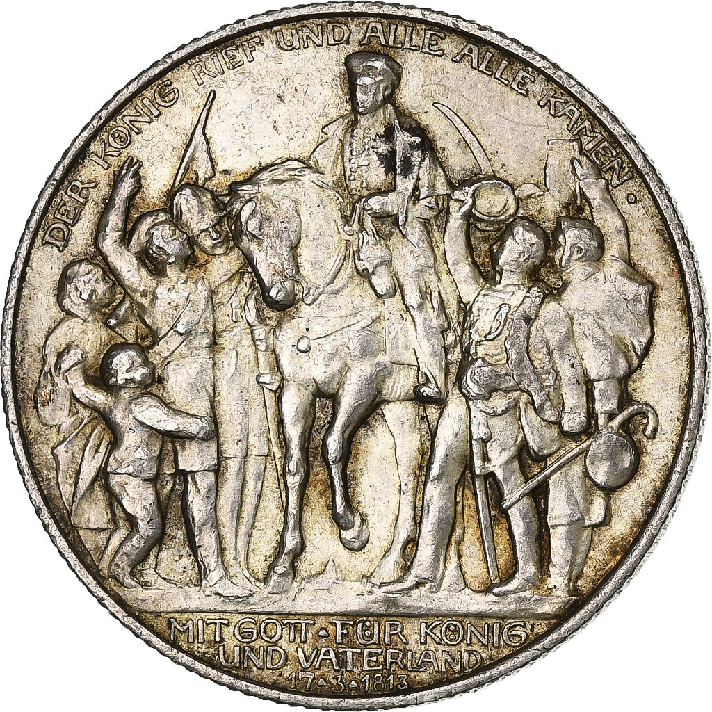 German States, PRUSSIA, Wilhelm II, 2 Mark, 1913, Berlin, Silver, EF(40-45)