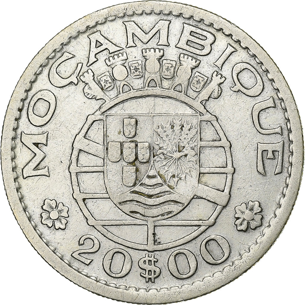Mozambico, 20 Escudos, 1952, Argento, MB+, KM:80
