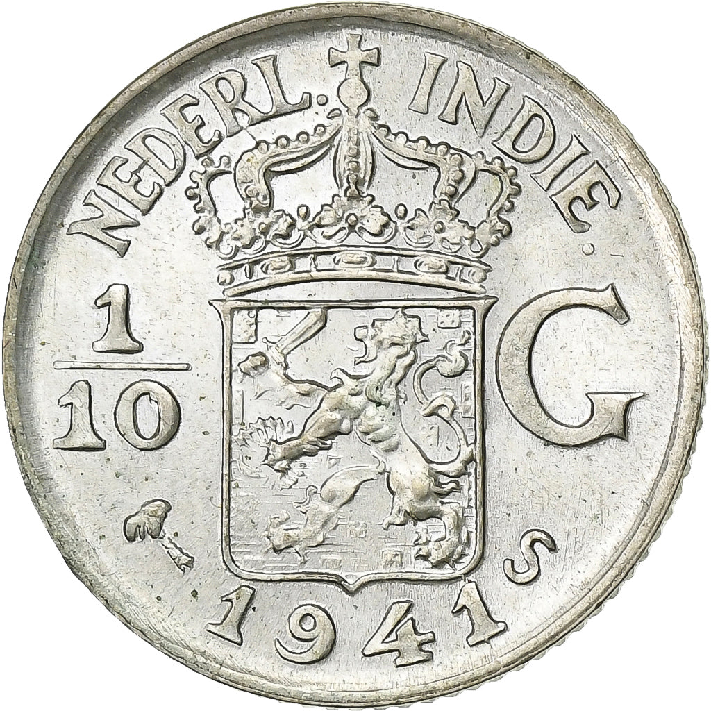 Índias Orientais Neerlandesas, Wilhelmina I, 1/10 Gulden, 1941, San Francisco
