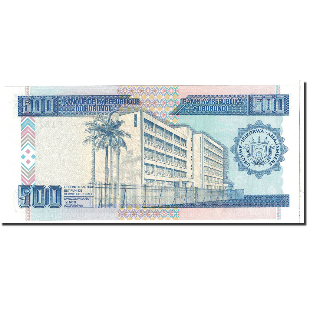 Banknote, Burundi, 500 Francs, 1995, 1995-02-05, KM:37a, UNC(65-70)