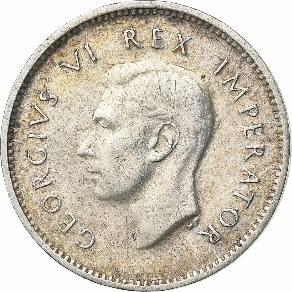 South Africa, George VI, 3 Pence, 1945, Pretoria, Silver, AU(55-58), KM:26