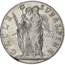 ESTADOS ITALIANOS, PIEDMONT REPUBLIC, 5 Francs, An 10, Turin, Prata, EF(40-45)