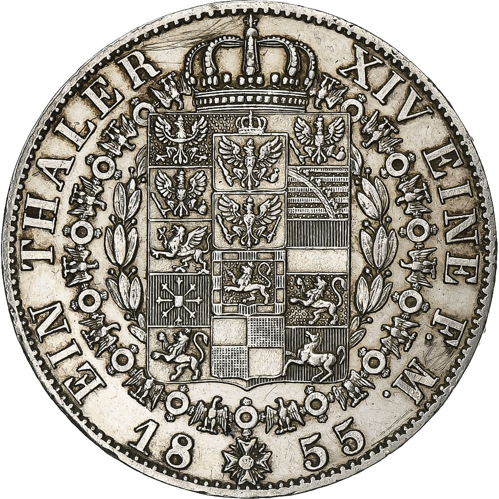 German States, PRUSSIA, Friedrich Wilhelm IV, Thaler, 1855, Berlin, Silver