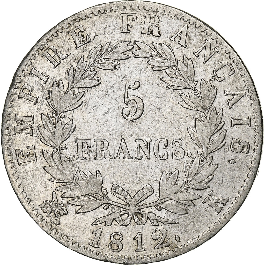 France, 5 Francs, Napoléon I, 1812, Bordeaux, Silver, EF(40-45), KM:694.8