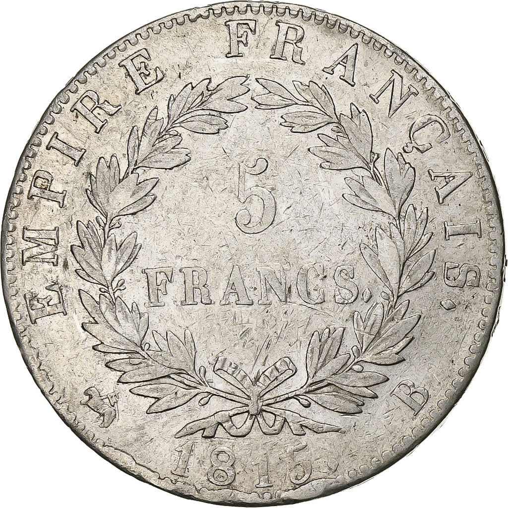 France, 5 Francs, Napoléon I, 1815, Rouen, Période des Cent-Jours, Silver, EF
