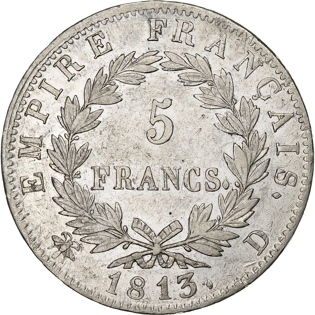 France, 5 Francs, Napoléon I, 1813, Lyon, Silver, EF(40-45), KM:694.5